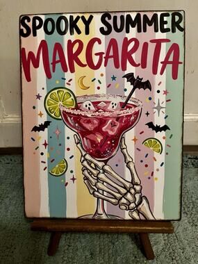 Summerween, Margarita, Spooky Summer, Handcrafted Plaque / Sign
